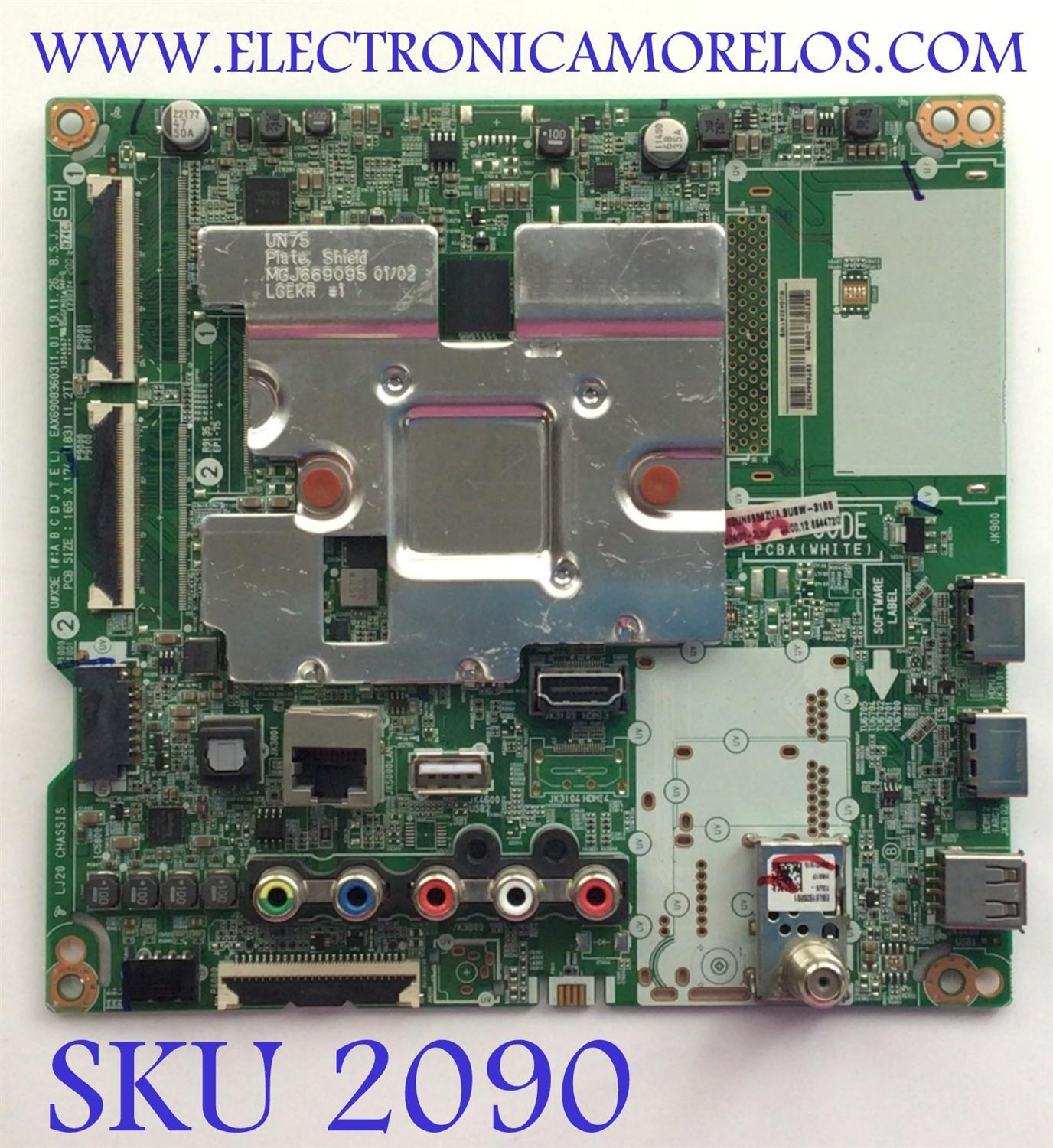 MAIN PARA SMART TV LG 4K / NUMERO DE PARTE EBT66447202 / EAX69083603 / 66447202 / OEEBT000-00WS / RU0432A1WB / PANEL NC650DQG- AAGX5 / MODELO 65UN6950ZUA.BUSWLKR